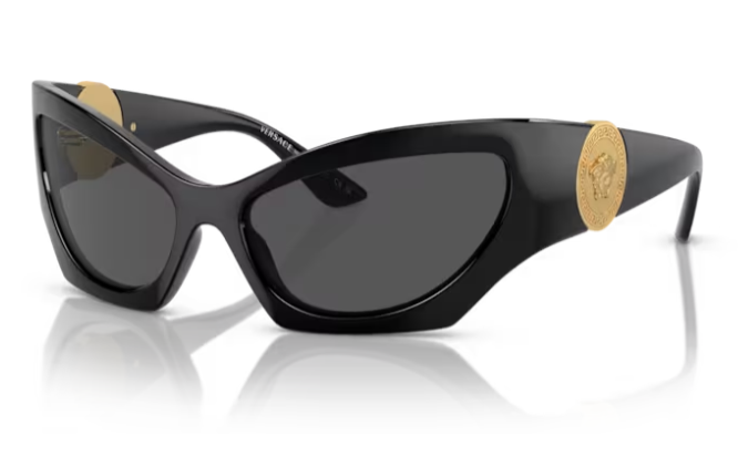 Versace VE4450 GB1/87 Black/Dark Grey Cat-Eye Women's Sunglasses