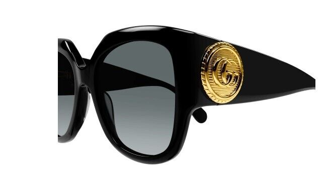 Gucci GG 1407S 001 Black/Grey Soft Square Women's Sunglasses