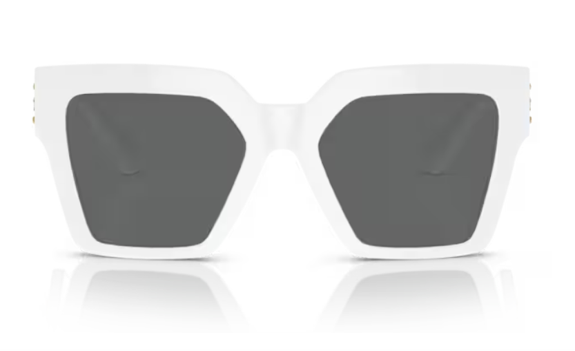 Versace 0VE4458F 314/87 White/Dark Grey Square Women's Sunglasses