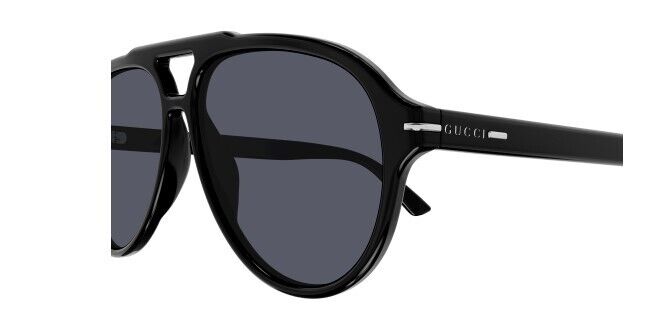 Gucci GG 1443S 001 Black/Grey Soft Square Men's Sunglasses