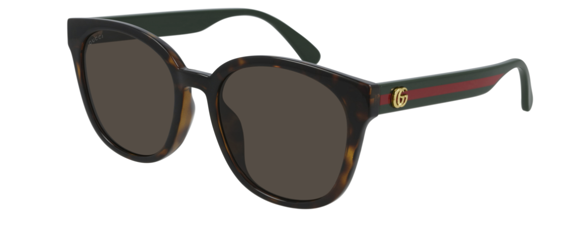 Gucci GG 0855SK 003 Havana Green/Brown Cat-Eye Women's Sunglasses