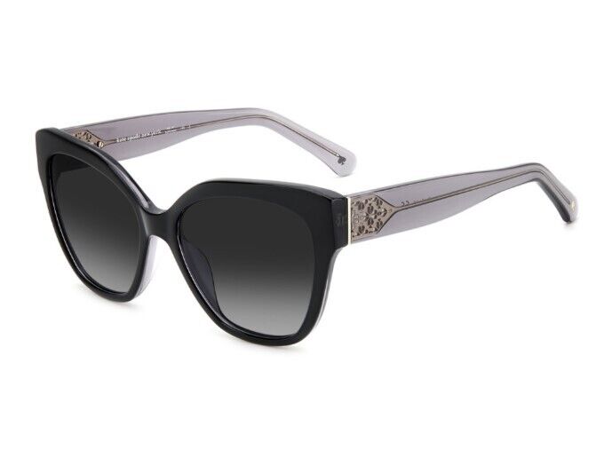 Kate Spade Savanna/G/S 0807/9O Black/Gray Shaded Cat Eye Women's Sunglasses