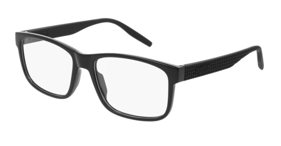 Puma PU0280O 001 Black-Black Rectangular Full-Rim Unisex Eyeglasses