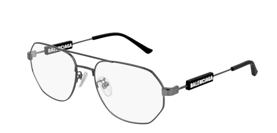Balenciaga BB 0117O 001 Gray Navigator Unisex Eyeglasses