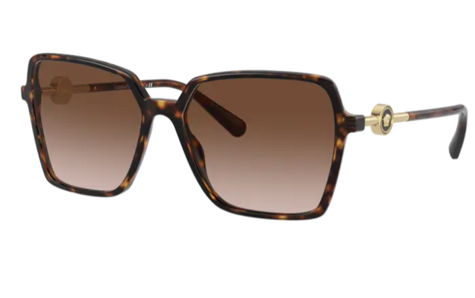 Versace 0VE4396F 108/13 Havana/Brown gradient Square Women's Eyeglasses