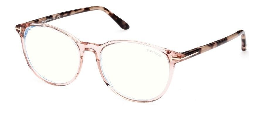 Tom Ford FT5810-B 072 Transparent Pink/Blue Block Cat-Eye Men's Eyeglasses