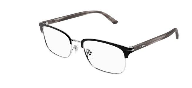 Gucci GG14480 003 Silver-Havana Clear Rectangular Men's Eyeglasses