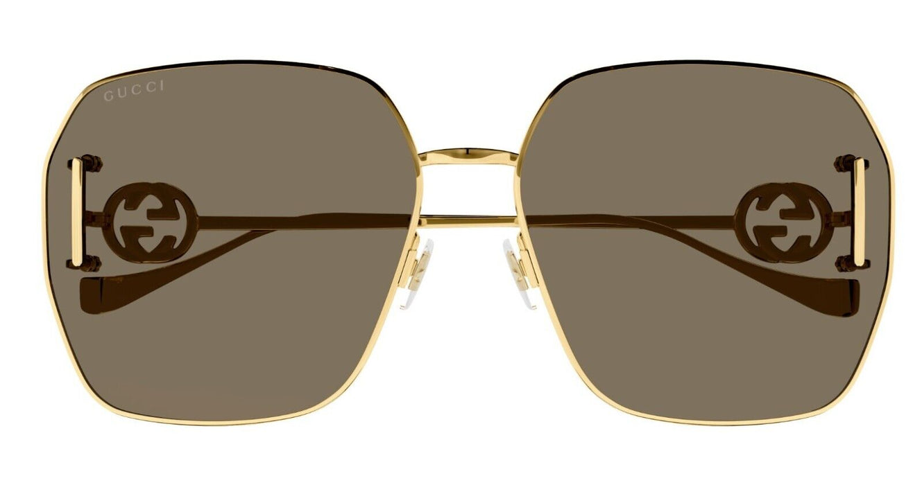 Gucci GG1207SA 005 Gold/Brown Oversize Square Women's Sunglasses