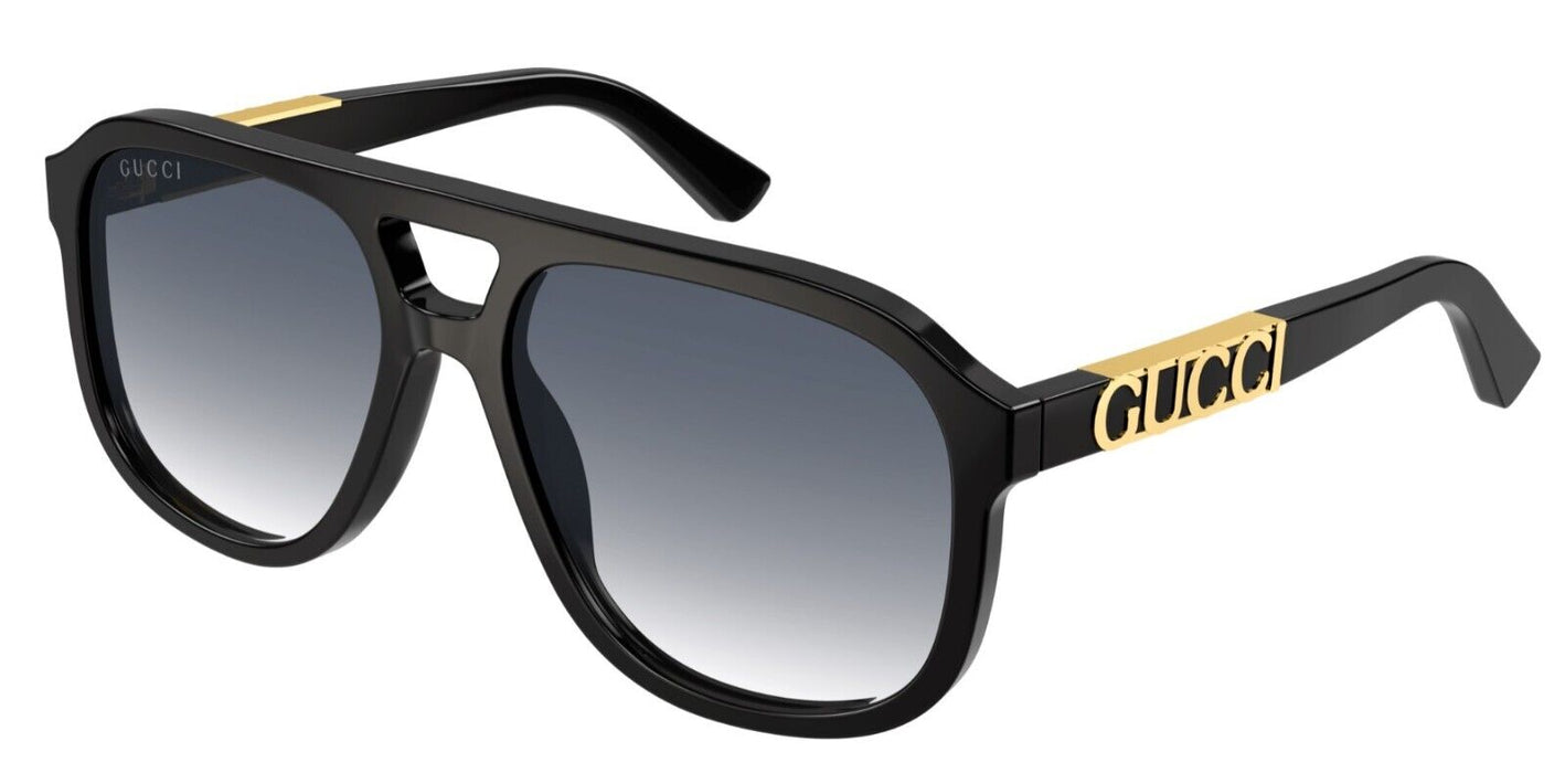 Gucci GG1188S 002 Black/Grey Gradient Oversized Teardrop Unisex Sunglasses