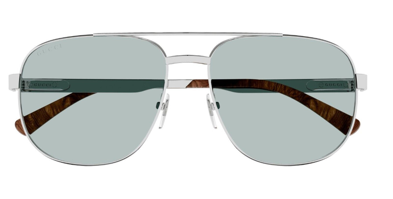 Gucci GG1223S 004 Silver/Green Caravan Men's Sunglasses