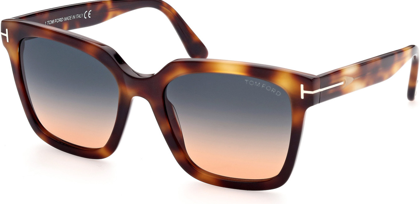 Tom Ford FT 0952 Selby 53P Med Blonde Havana Blue/Orange Grad Female Sunglasses