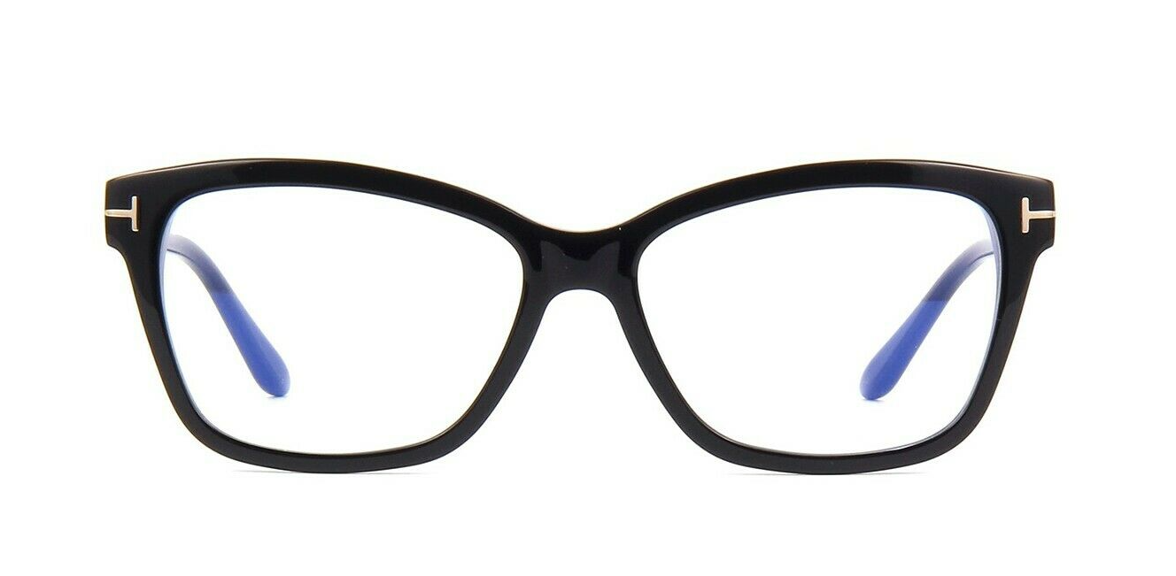 Tom Ford FT 5597-F-B 001 Shiny Black/Blue Block Eyeglasses