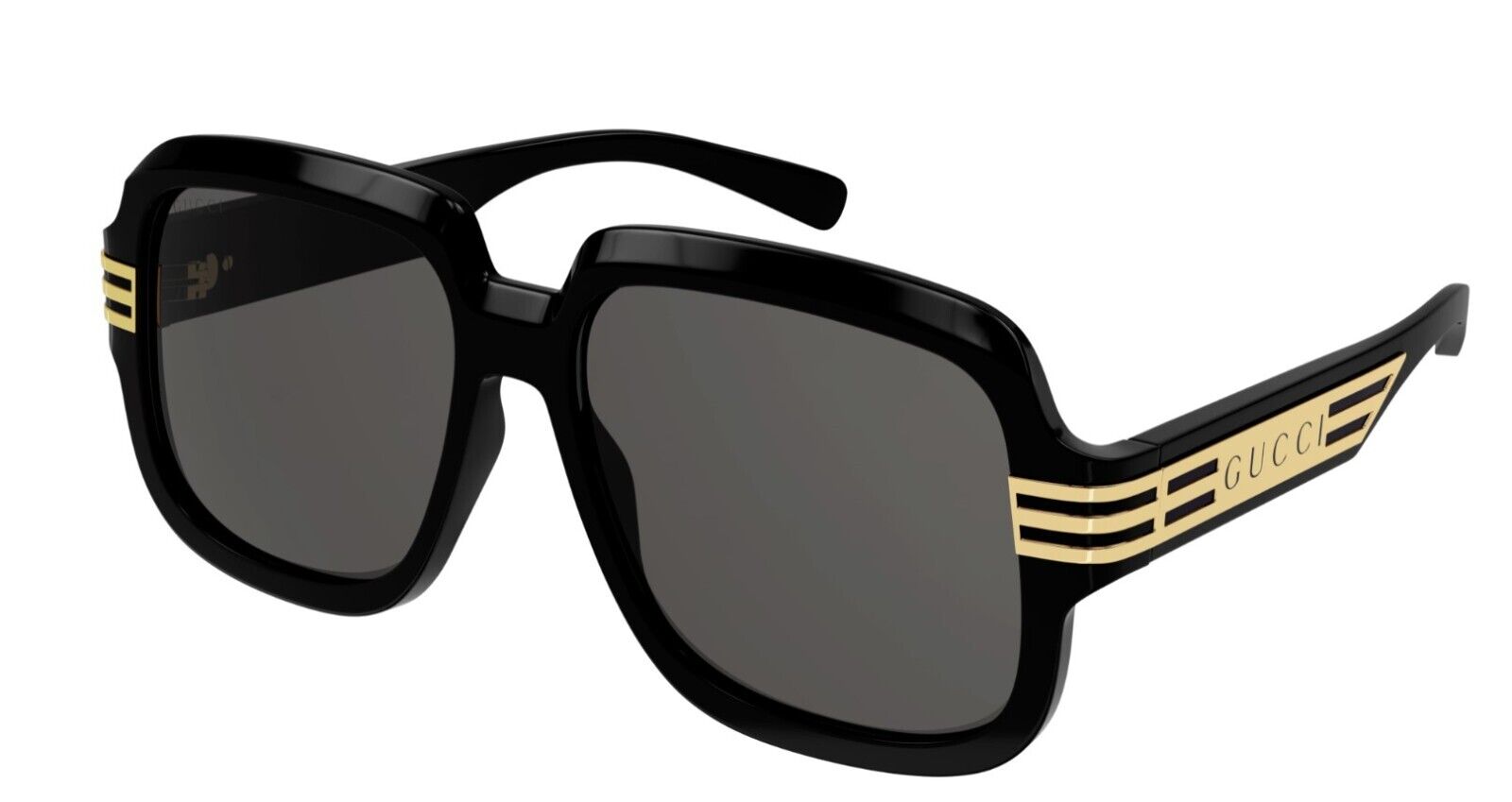 Gucci GG0979S 001 Black/Grey Oversized Square Men's Sunglasses