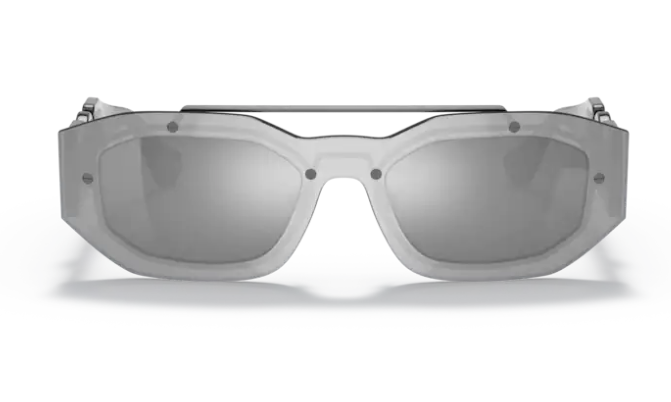 Versace 0VE2235 10016G Transparent grey mirror silver Oval Men's Sunglasses