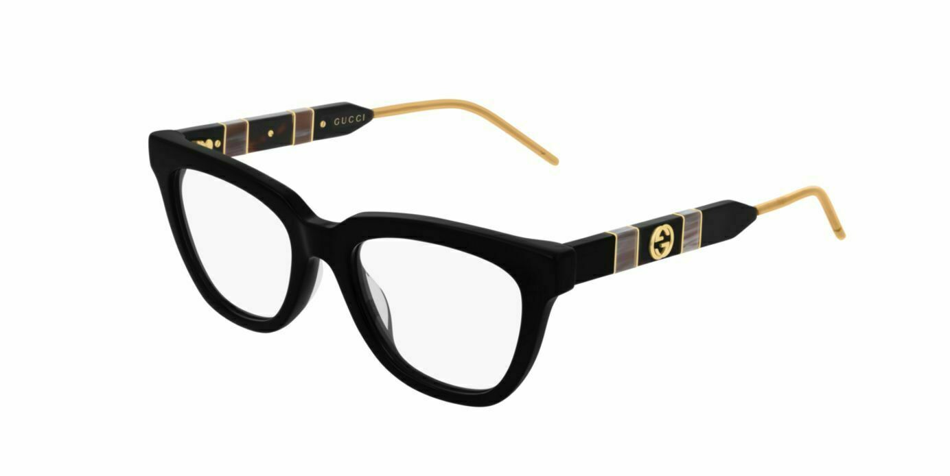 Gucci GG 0601O 001 Black Plastic Cat-Eye Eyeglasses