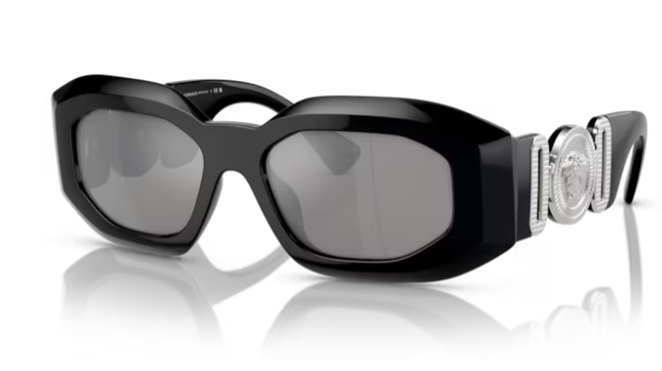 Versace VE4425U 54226G  Black/Grey Oval men's Sunglasses