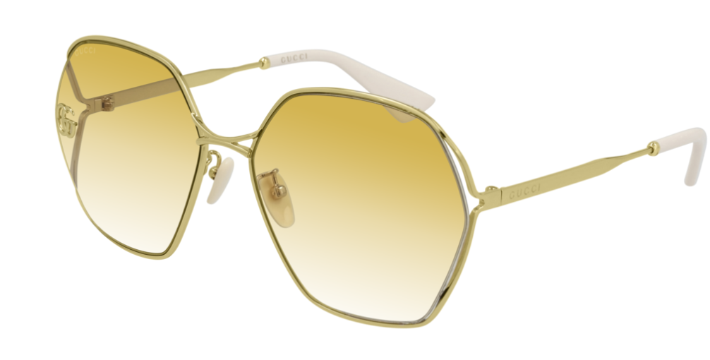 Gucci GG 0818SA 004 Gold/Yellow Gradient Oversized Square Sunglasses