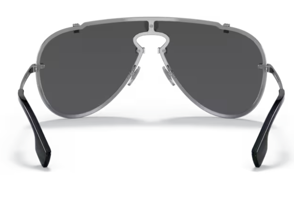Versace 0VE2243 10016G Gunmetal/Light grey mirror Black Oval Men's Sunglasses.