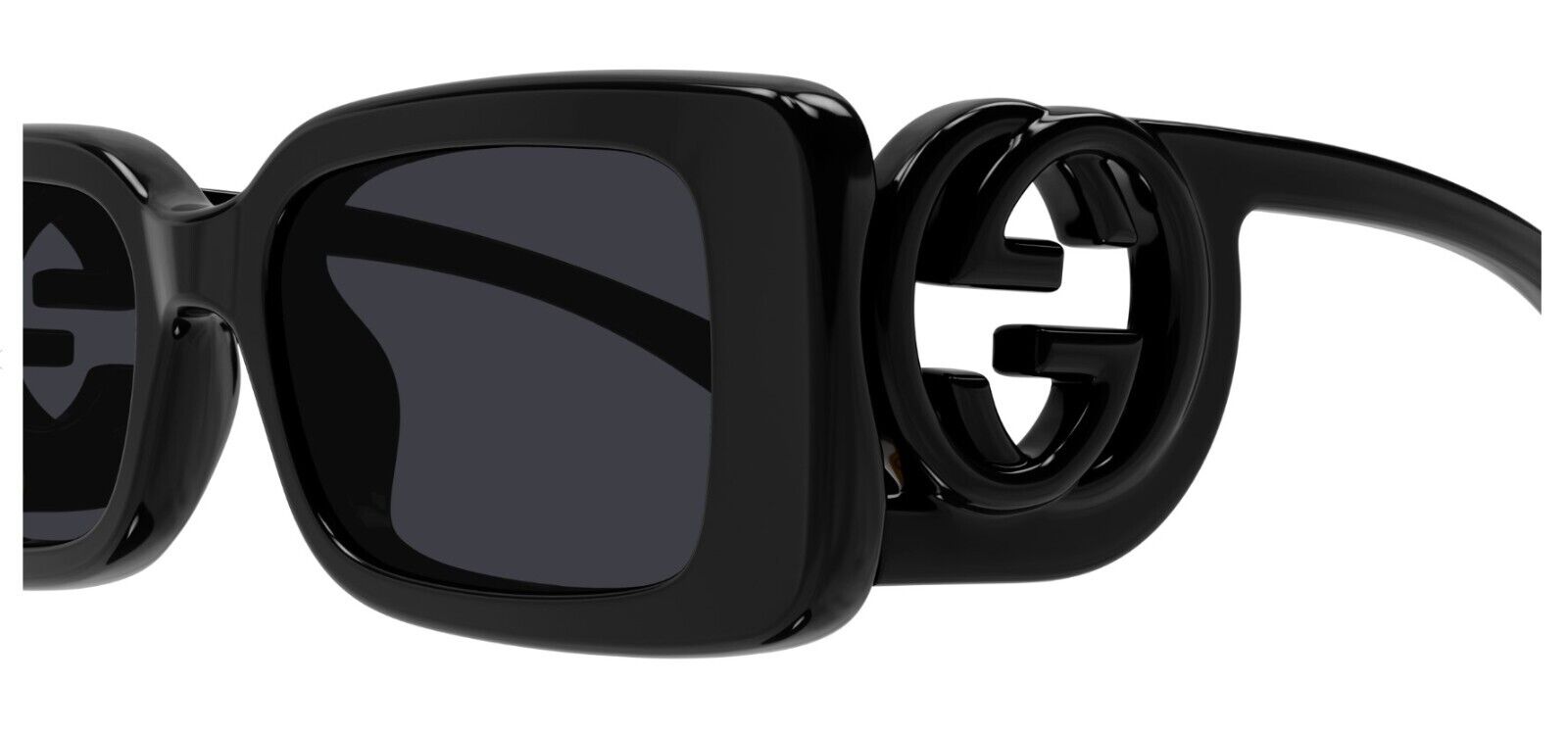 Gucci GG1325S 001 Black/Grey Narrow Rectangular Women's Sunglasses