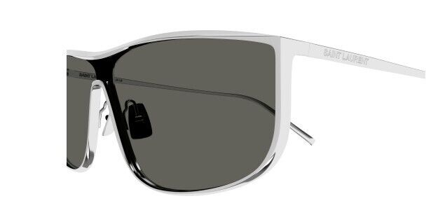 Saint Laurent SL 605 LUNA-001 Silver/Grey Rectangular Men's Sunglasses