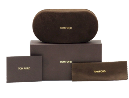 Tom Ford FT5733B 002 Matte Black Shiny Rose Gold Logo T / Blue Block Eyeglasses