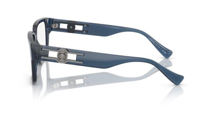 Versace 0VE3346 5292 - Blue transparent/Clear Rectangle 53 mm Men's Eyeglasses