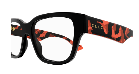 Gucci GG1428O 006 Black Havana Clear  Square Men's Eyeglasses