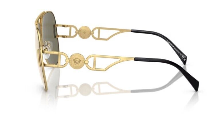 Versace 0VE2255 100203 - Gold/ Yellow gold Wide Mirror Men's Sunglasses