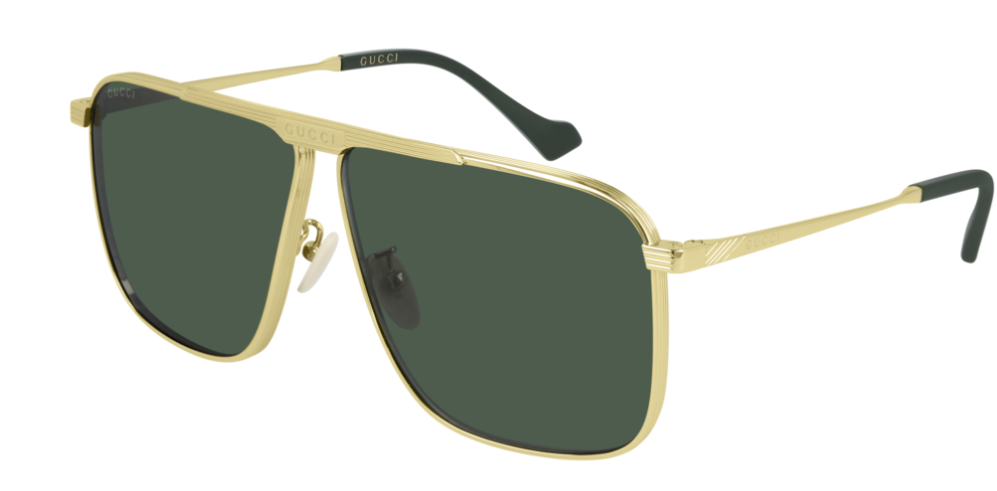 Gucci GG 0840S 002 Gold/Green Aviator Men's Sunglasses