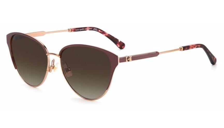 Kate Spade Ianna/G/S 00AW/HA Rose Gold Red/Brown Gradient Cat-Eye Sunglasses