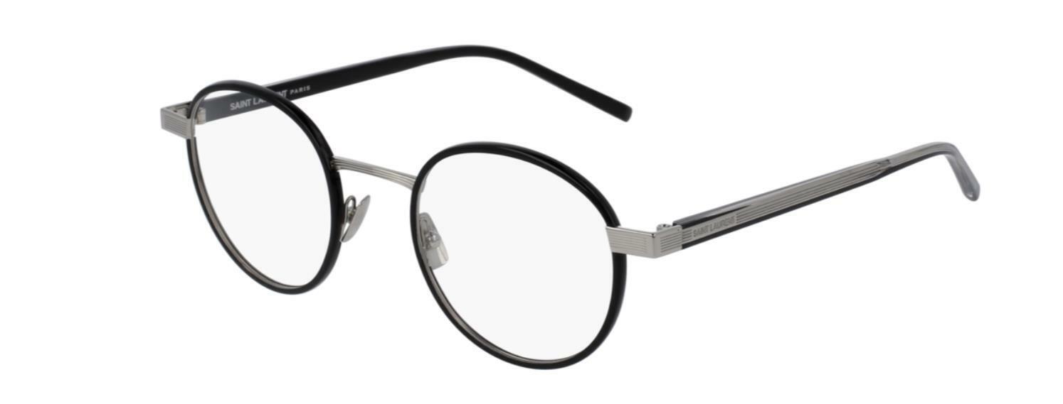 Saint Laurent SL 125 001 Black/Silver Eyeglasses