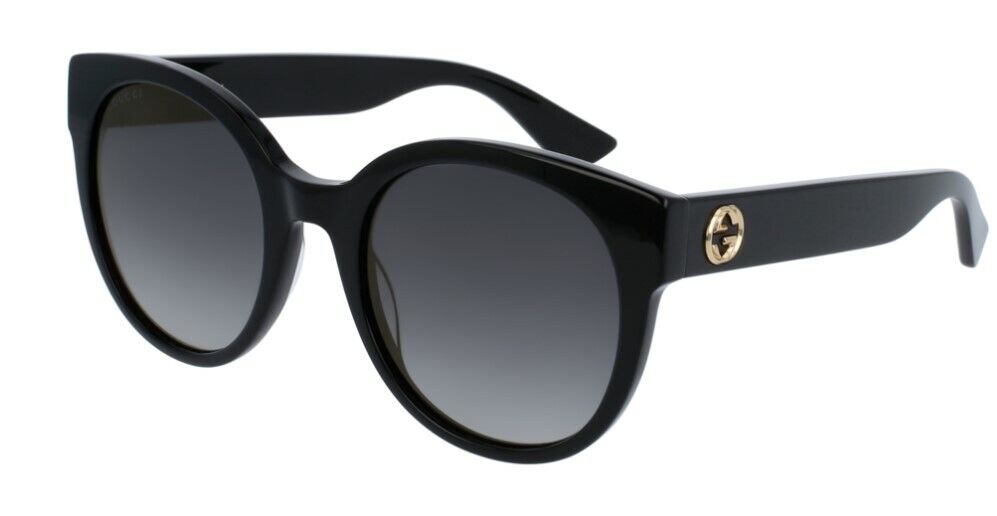 Gucci GG0035SN 001 Gradient Black Black/Gray Round Women Sunglasses