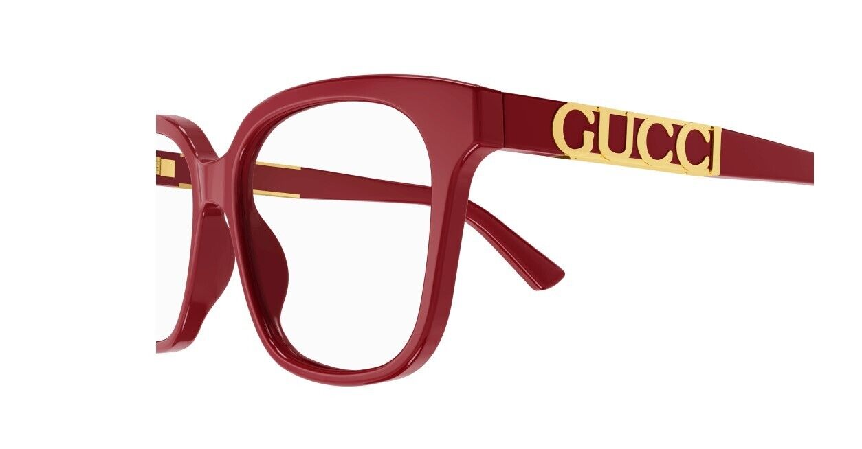 Gucci GG1192O 006 Red with Gucci Bold Logo Soft Square Women's Eyeglasses