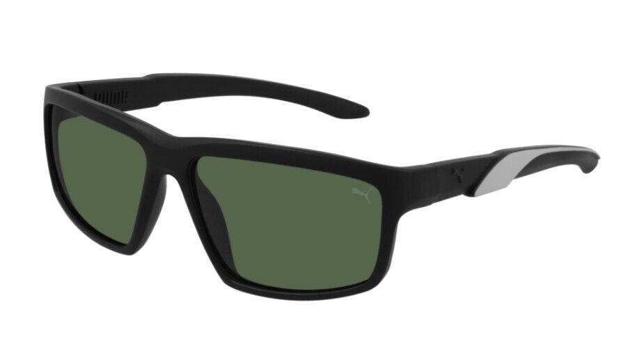 Puma PU0324S 004 Black/Green Rectangular Full Rim Men's Sunglasses