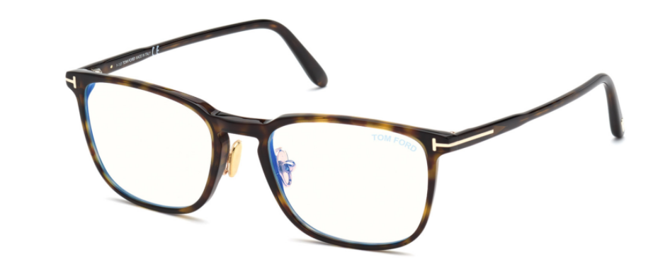 Tom Ford FT 5699-B 052 Shiny Classic Dark Havana/Blue Block Eyeglasses
