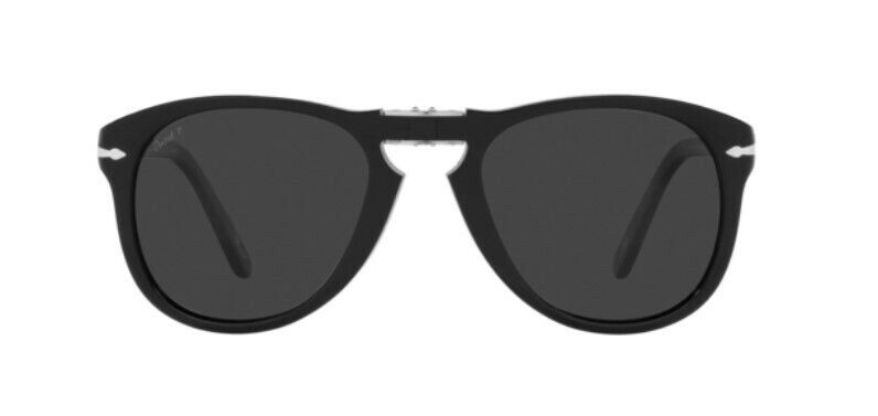 Persol 0PO0714SM 95/48 Black/ Silver & Grey Polarized Pilot Men's Sunglasses