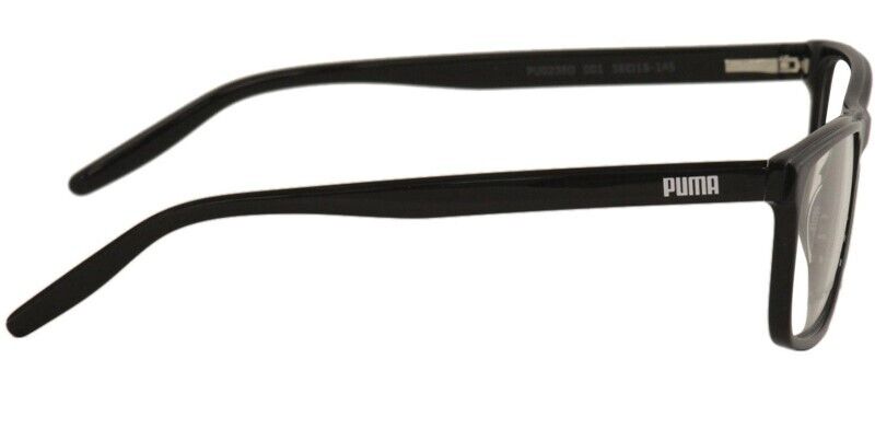 Puma PU0238O 001 Black-Black Rectangle Full-Rim Unisex  Eyeglasses