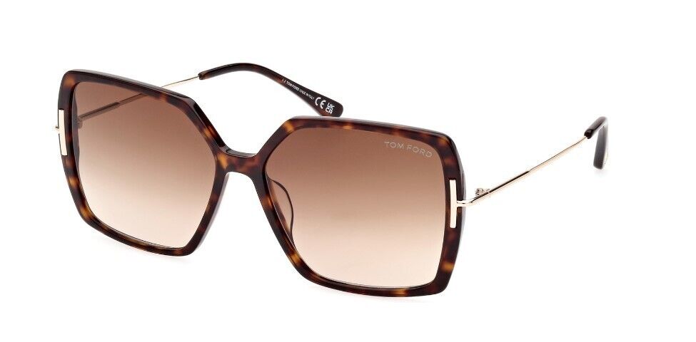 Tom Ford FT1039 Joanna 52F Shiny Dark Havana/Brown Gradient Women's Sunglasses