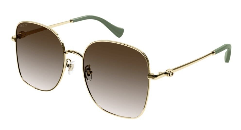 Gucci GG1143S 002 Gold/Brown Gradient Square Women's Sunglasses