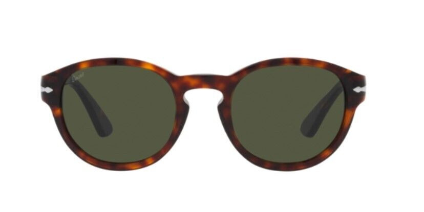 Persol 0PO3304S 24/31 Havana/Green Oval Unisex Sunglasses