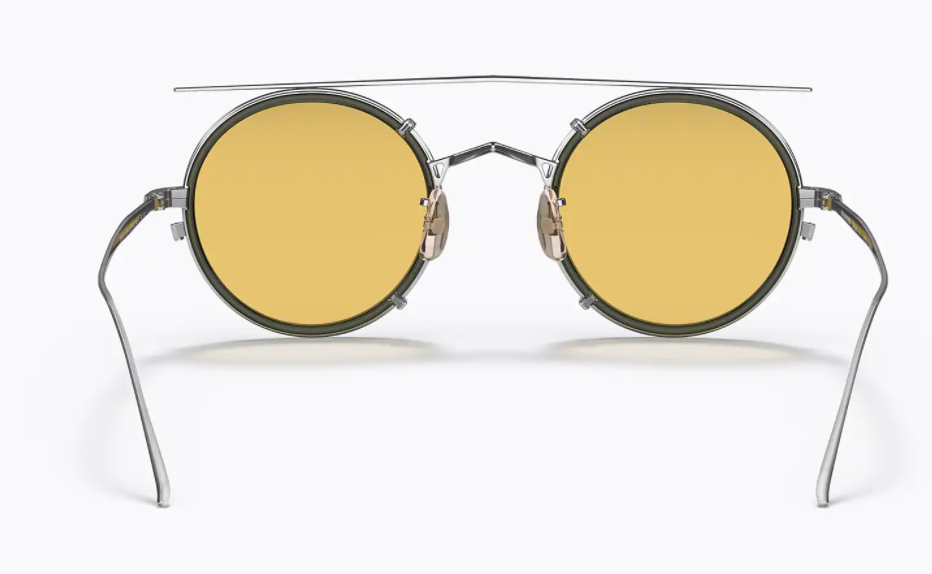 Oliver Peoples 0OV1292T G. PONT 5254 Brushed Chrome Eyeglasses With Clip-On