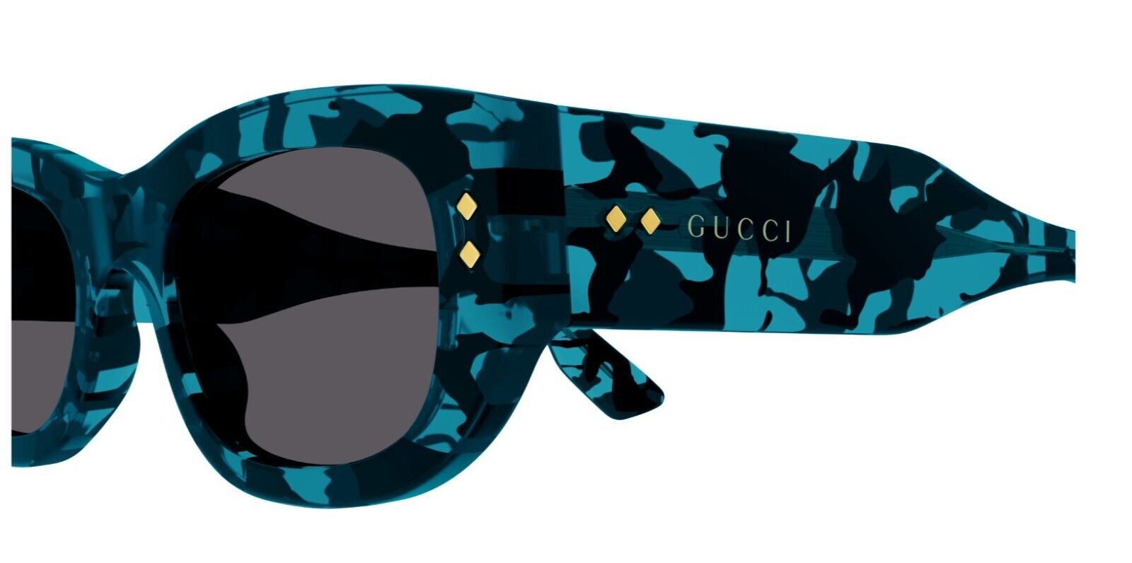 Gucci GG1215S 001 Havana/Grey Narrow Rectangular Women's Sunglasses