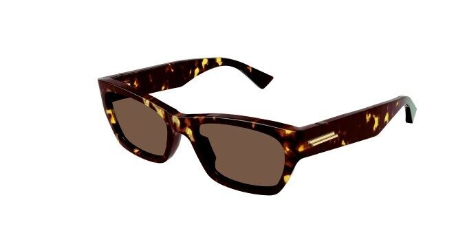 Bottega Veneta BV1143S 002 Havana/Brown Rectangular Unisex Sunglasses