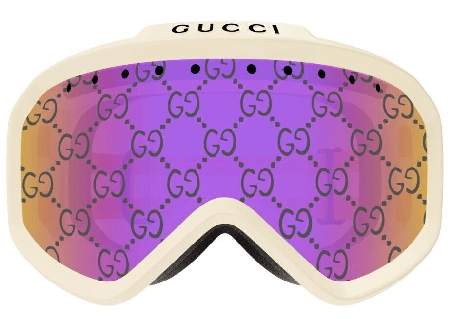 Gucci GG1210S 002 Ivory/Pink Mirrored Mask Men's Sunglasses