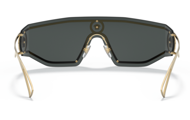 Versace 0VE2226 100287 Gold/Grey 45mm Rectangular Men's Sunglasses