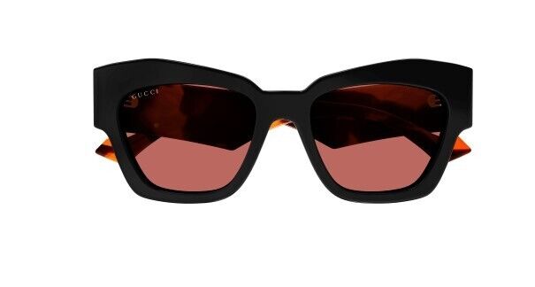 Gucci GG 1422S 005 Black-Havana/Orange Cat Eye Women's Sunglasses