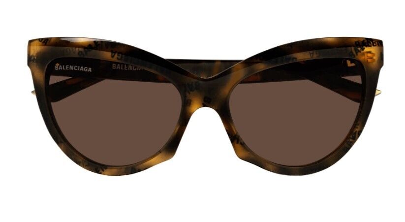 Balenciaga BB0217S 002 Havana/Brown Cat-Eye Full-Rim Women's Sunglasses