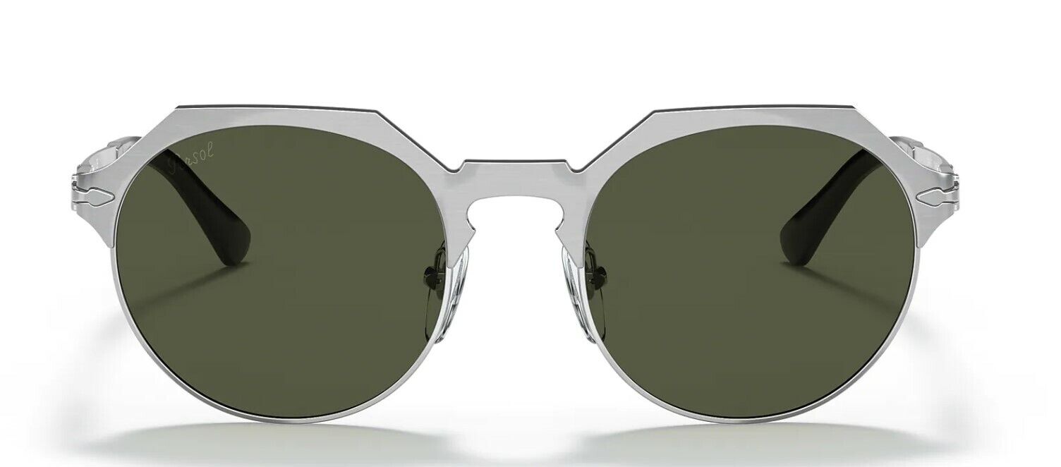 Persol 0PO 2488S 111431 Brushed Silver/Green Sunglasses