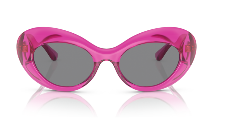 Versace 0VE4456 533487  Pink transparent/Dark grey Oval Women's Sunglasses