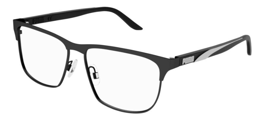 Puma PU0348O 001 Black-Black Rectangular Metal Full-Rim Unisex Eyeglasses